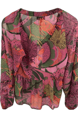 Fuchsia Printed Top GVC0718 EVA KAYAN