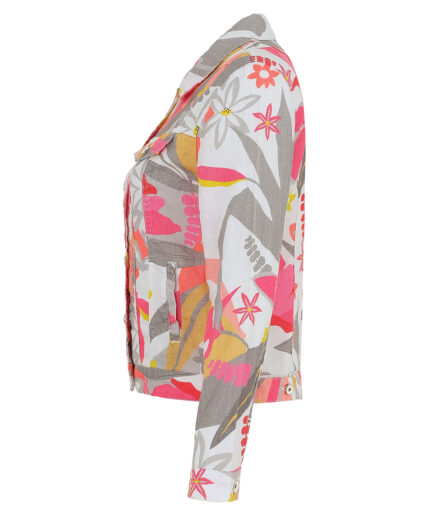 Red-Flower linen JACKET (25705) DOLCEZZA