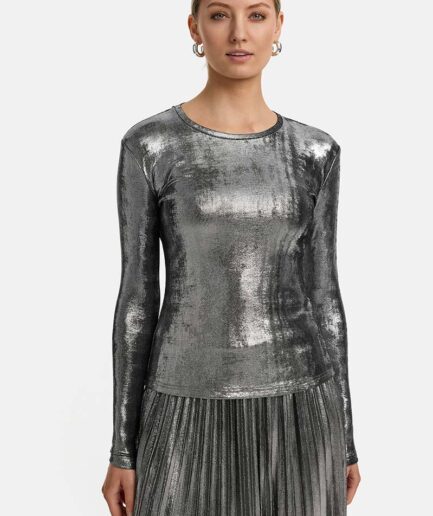SILVER glitter jersey SHIRT 253-6800-1 CATNOIR