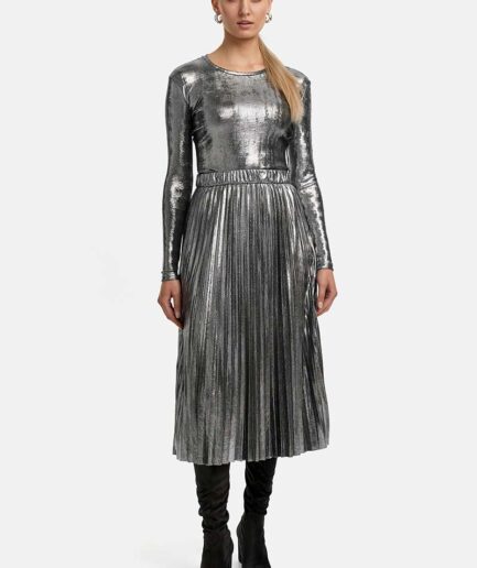 SILVER Plissé ROK 253-5650-1 CATNOIR