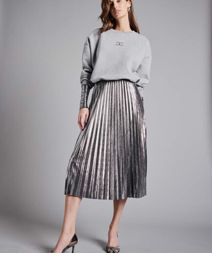 SILVER Plissé ROK 253-5650-1 CATNOIR