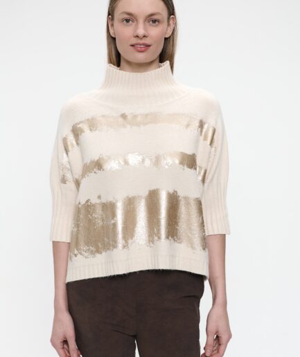 PULLOVER gold print NB2404 JANE LUSHKA