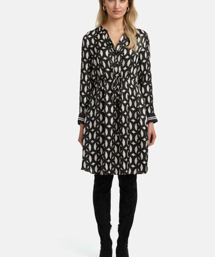 GEO BIG satin DRESS 253-3263-2 CATNOIR