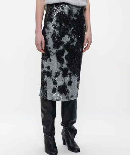 DIONISIA Black Silver sequins SKIRT JANE LUSHKA