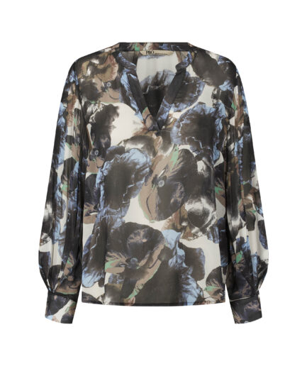 CHIFFY Danola Abstract Blue BLOUSE PBO