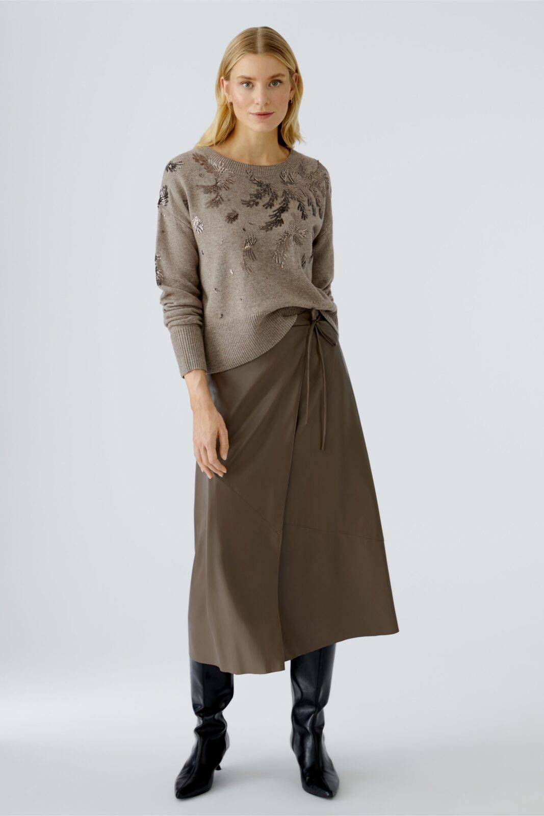 Wrap skirt 94517 taupe OUI Wrap skirt 94517 taupe OUI