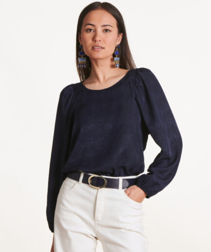 ETOUPE Navy TOP LA FEE MARABOUTÉE