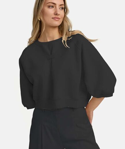 BLACK Short Sleeve Sweater 253-6500-1 CATNOIR