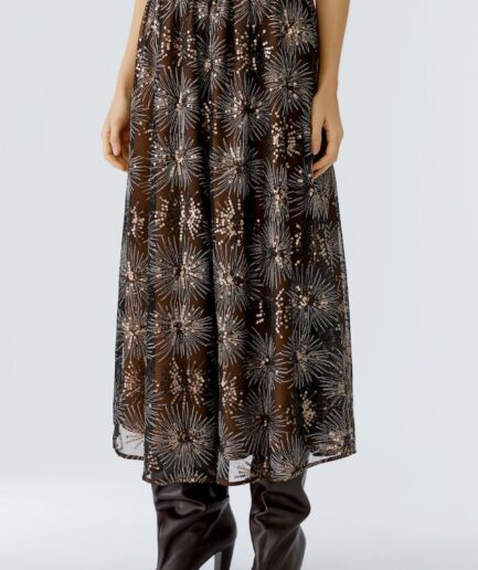 A-Linien-Skirt 95443 Black-Brown 0998 OUI