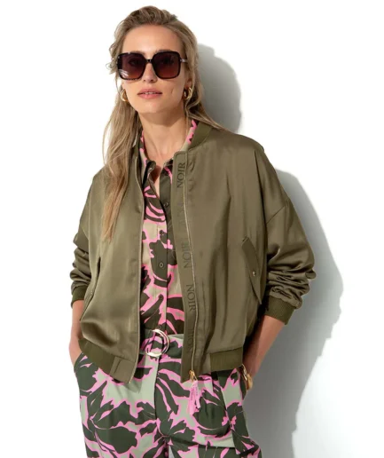 Khaki Blouson in Satin 1714 CATNOIR
