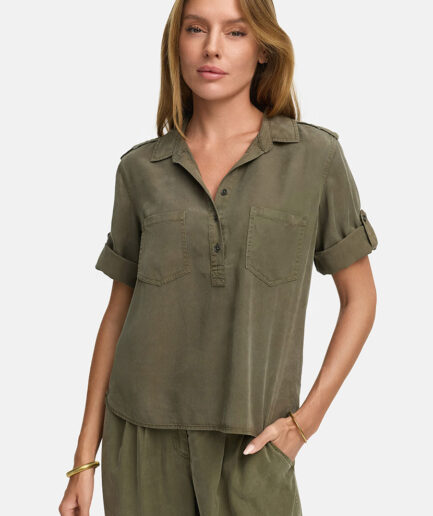 Khaki Garment-Dye Blouse 2634 CATNOIR