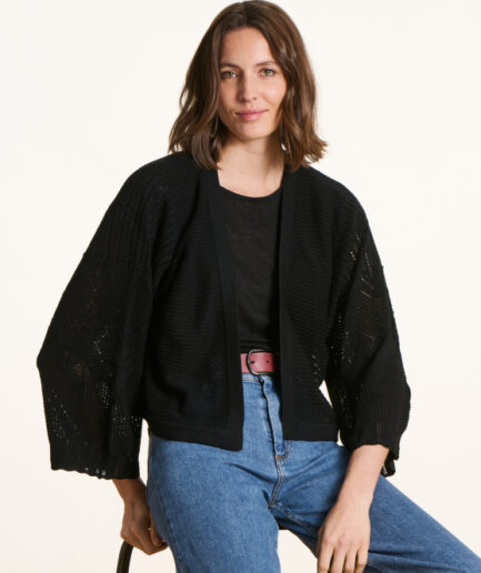 FL-GI-FRANKA 700 NOIR Gilet LA FEE MARABOUTÉE