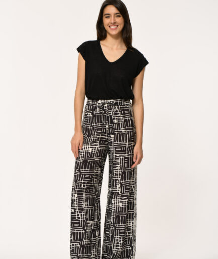 FL-PA-FRANZA-M 937 NOIR/ECRU Pantalon LA FEE MARABOUTÉE