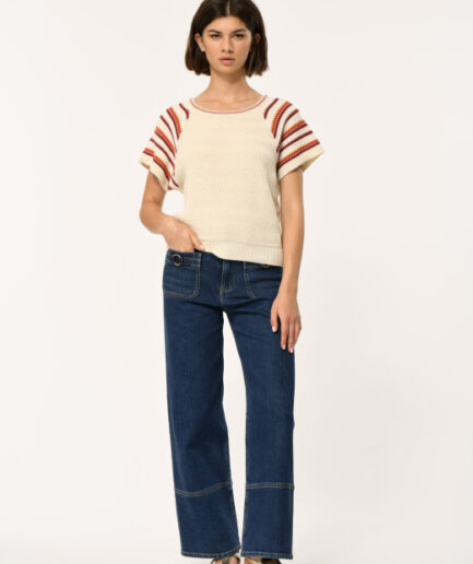 FL-PU-FOCUS-F 1712 ECRU/MAHOGANY Pullover