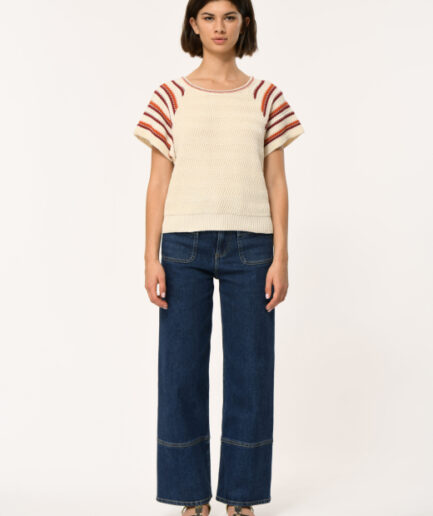 FL-PU-FOCUS-F 1712 ECRU/MAHOGANY Pullover