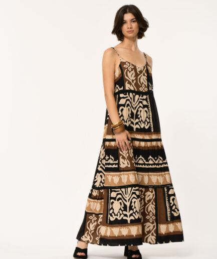 FL-RO-BASILIA-A 927 MARRON/NOIR Dress LA FEE MARABOUTÉE