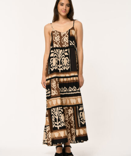 FL-RO-BASILIA-A 927 MARRON/NOIR Dress LA FEE MARABOUTÉE