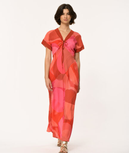 FL-RO-ETALICI-K 727 ROUGE Dress LA FEE MARABOUTÉE