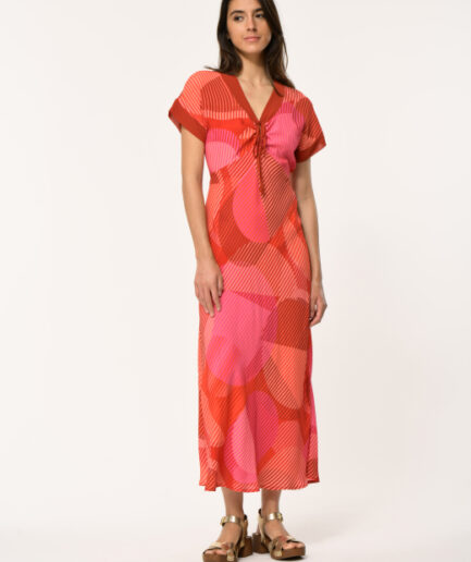 FL-RO-ETALICI-K 727 ROUGE Dress LA FEE MARABOUTÉE