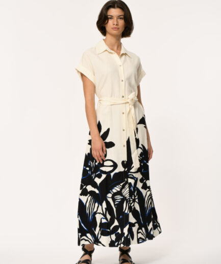 FL-RO-FATOU-F 939 ECRU/NOIR Dress LA FEE MARABOUTÉE