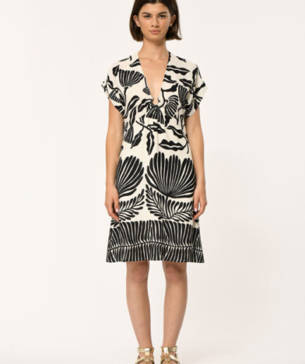 FL-RO-FINE-C 939 ECRU/NOIR Dress LA FEE MARABOUTÉE