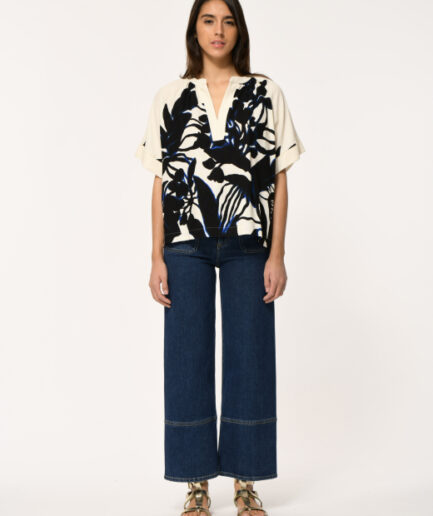 FL-TO-FLACON-F 939 ECRU/NOIR Top LA FEE MARABOUTÉE