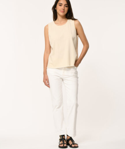 FL-TO-DENZIL-C 703 - ECRU Top LA FEE MARABOUTÉE