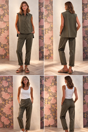 Kaki Chino-Trousers HCP0102 EVA KAYAN
