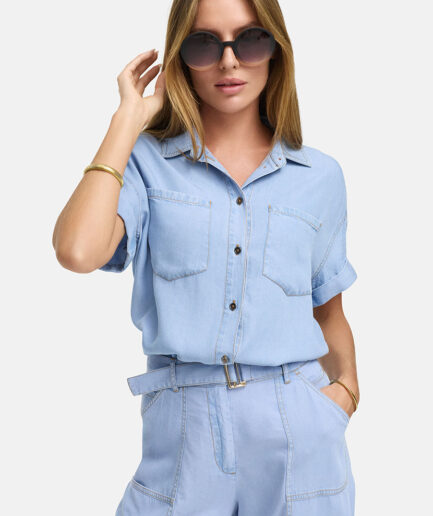 Light Denim Tencel Blouse 2752 CATNOIR