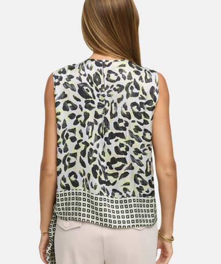 Yellow Leo Viskose Satin Top 2925 CATNOIR