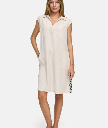 Yellow Leo Backprint Tencell Dress 3764 CATNOIR