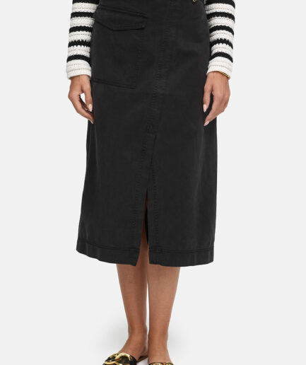 Black Lyocell Garment-Dye Skirt 5580 CATNOIR